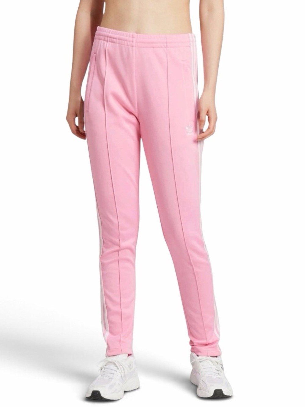 adidas Original Bliss Pink Mid Rise Adicolor SST Slim Fit Track Pants Size Small